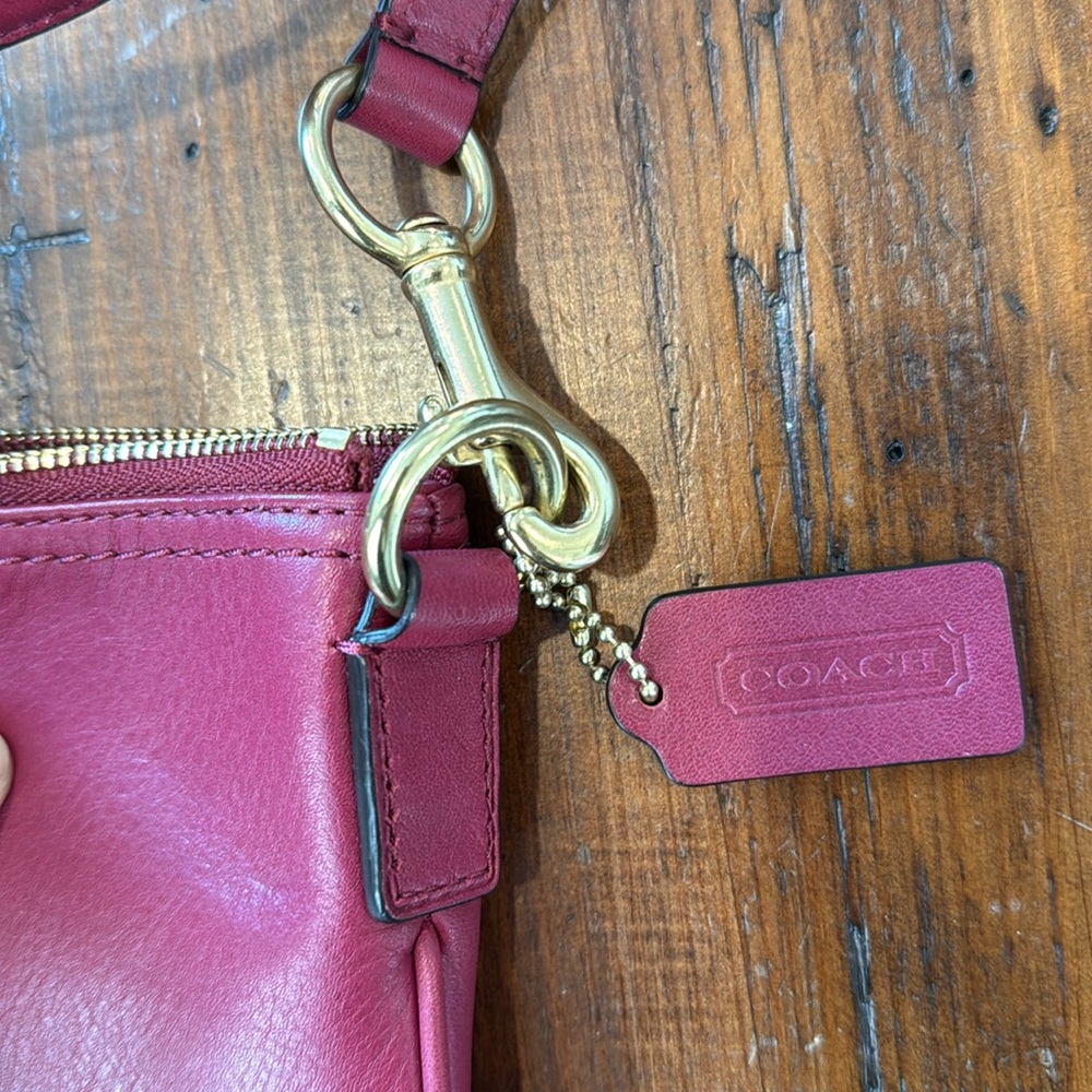 Coach Crossbody Purse Raspberry Pink/Red - Picture 9 of 9